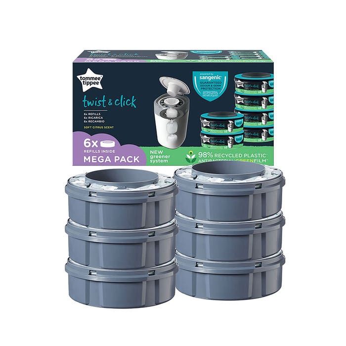 6x Navulcassette Tommee Tippee Sangenic Twist&Click 1x 6 stuks (5010415510082)