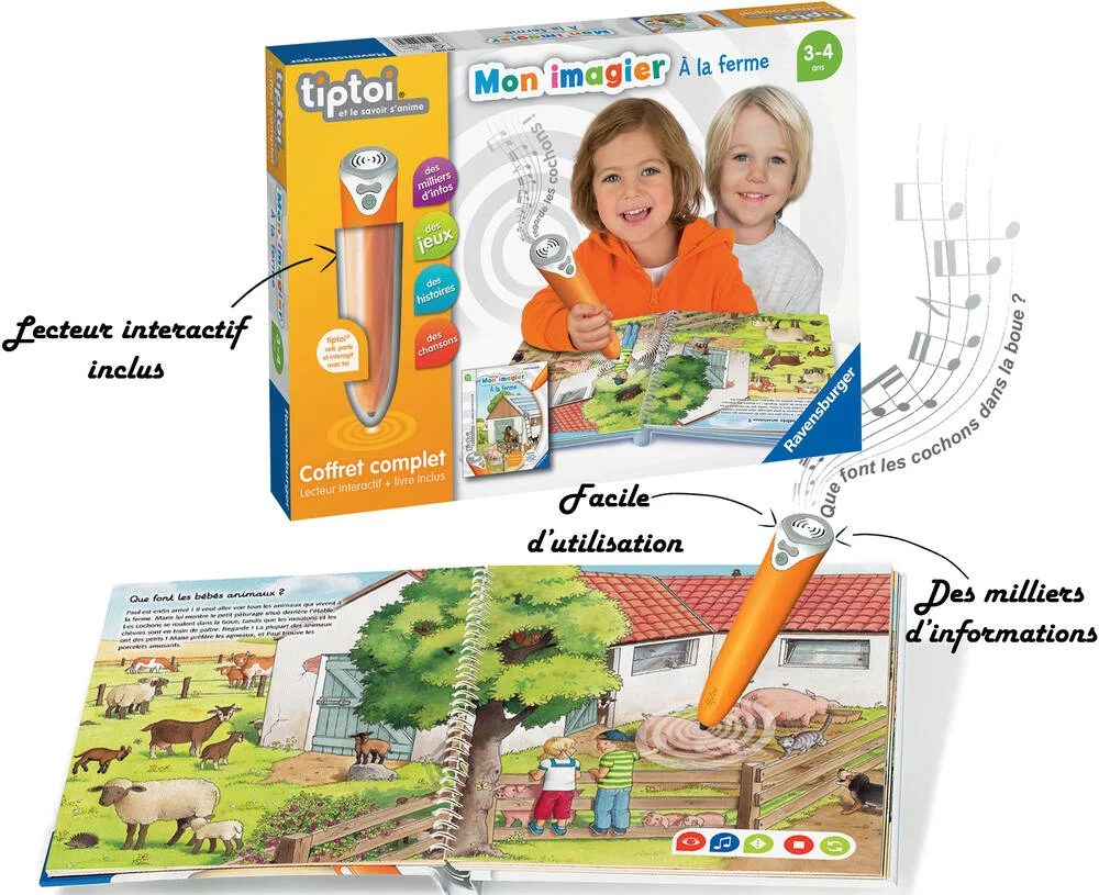 COFFRET COMPLET TIPTOI® LECTEUR INTERACTIF ET LIVRE IMAGIER A LA FERME