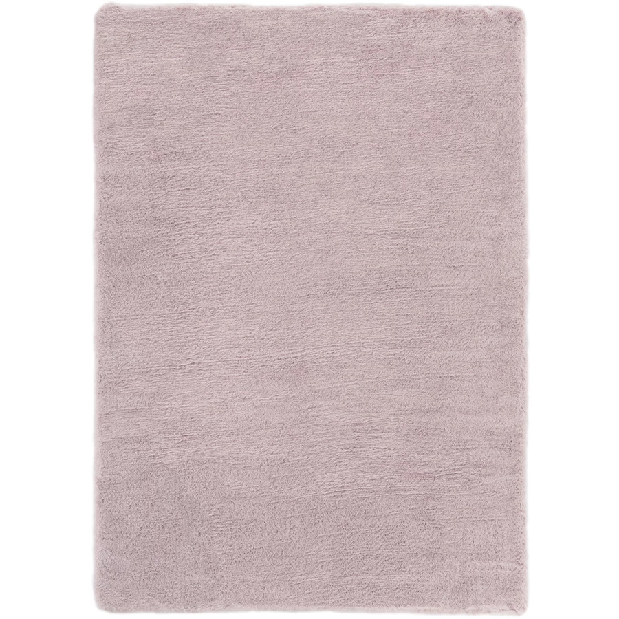HOMCOM Teppich aus weichem Hochflor geeignet für Fußbodenheizung  170 cm lang altrosa