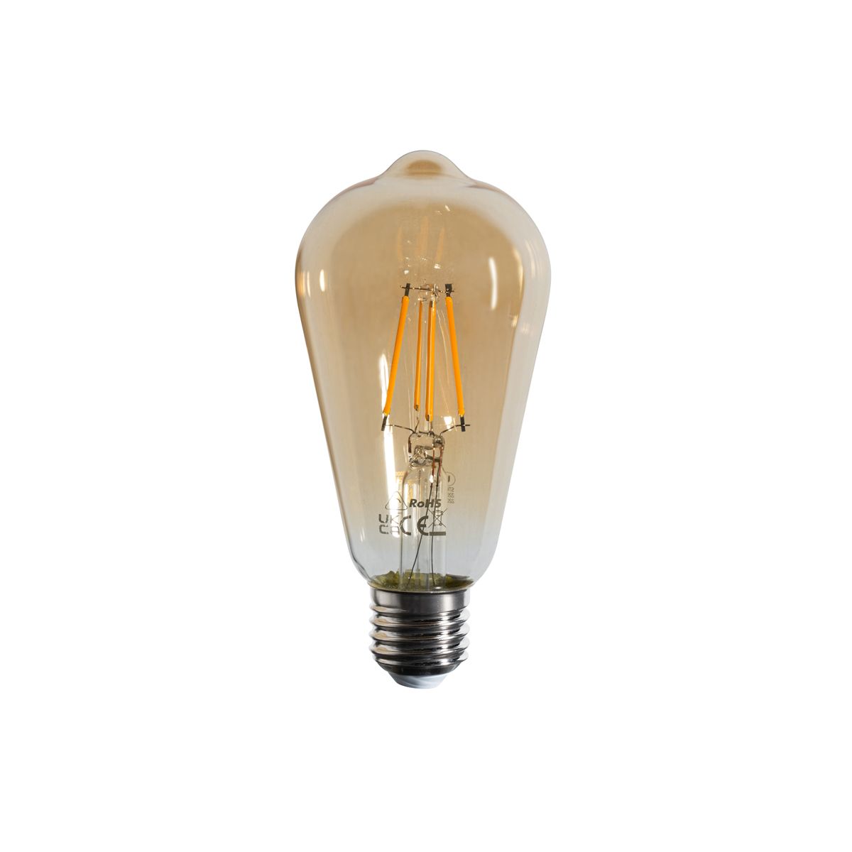 Set van 5 E27 dimbare LED lampen filament ST64 goud 4.5W 450 lm 2200K