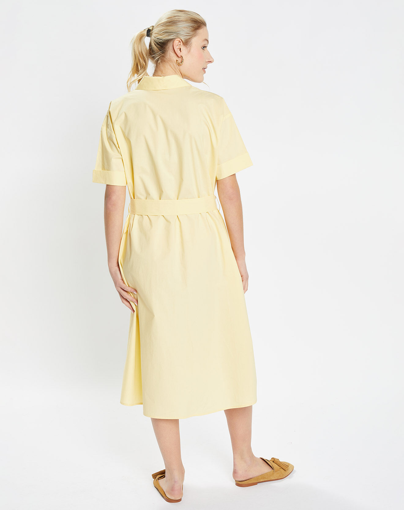 Jodhpur Robe en Popeline de Coton bio Micro jaune
