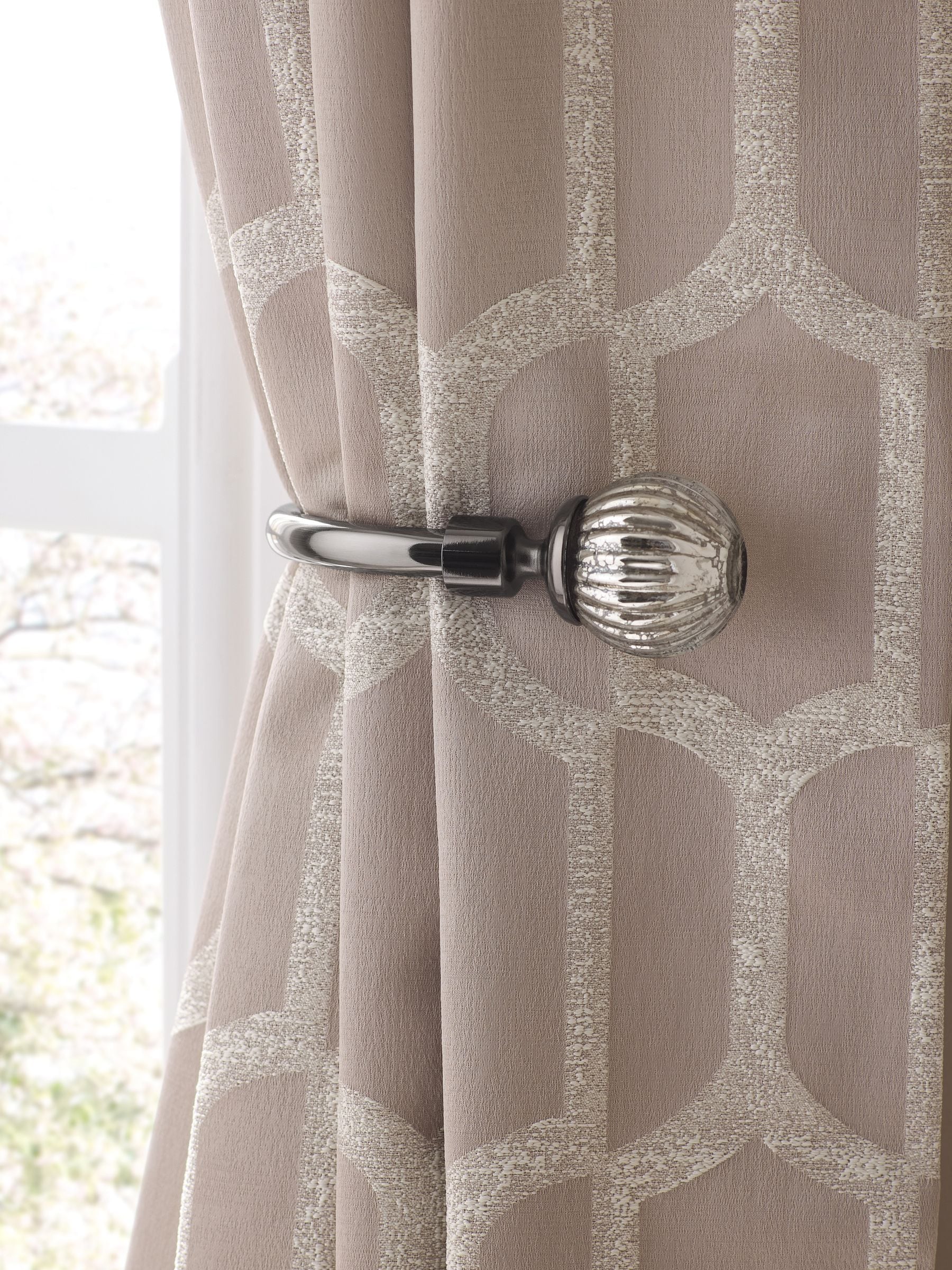 Set of 2 Mercury Glass Curtain Holdbacks
