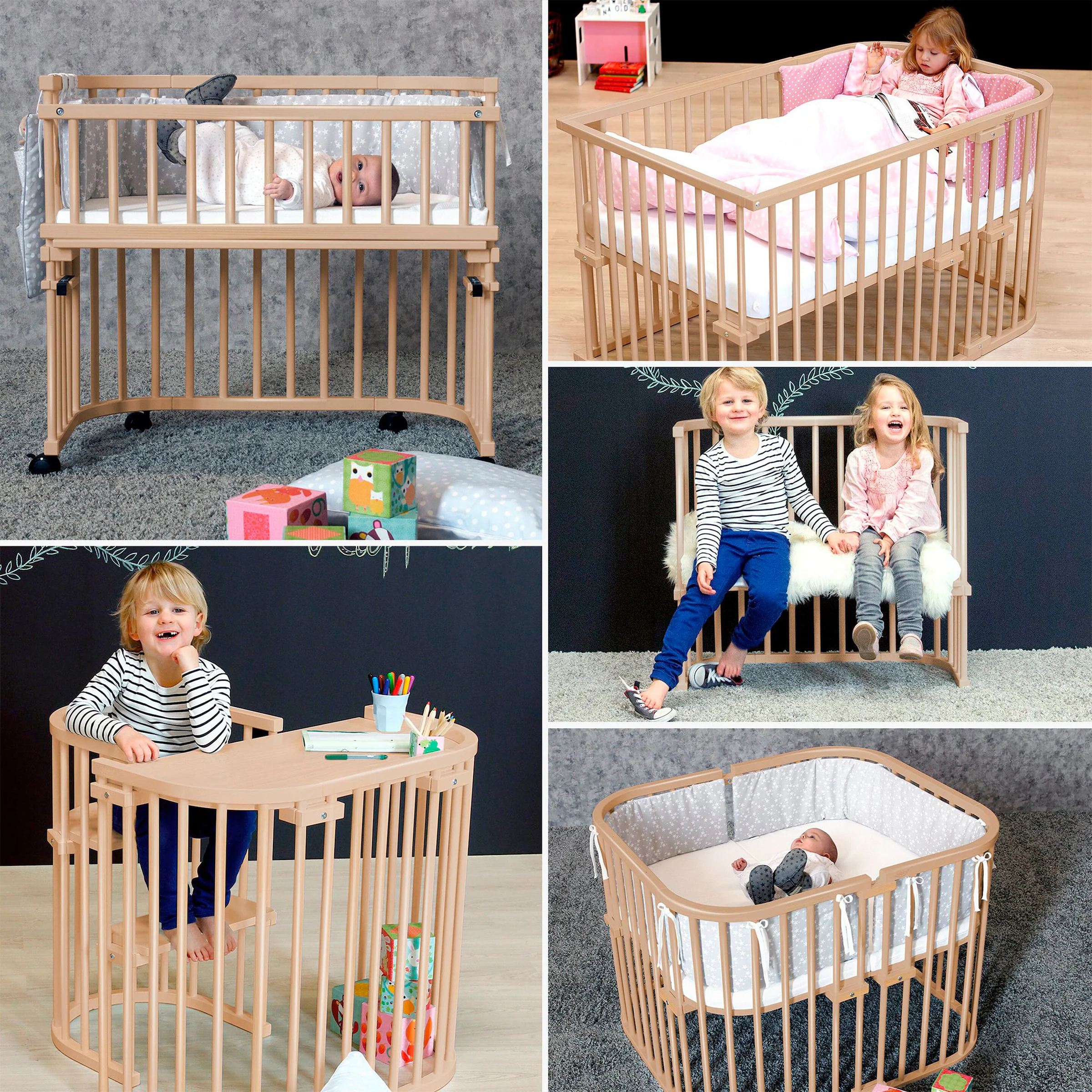 babybay® Beistellbett Maxi 89x51 cm natur unbehandelt