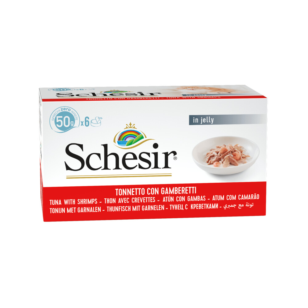 Schesir Kattenvoer Tonijn - Garnaal6 x 50 gr
