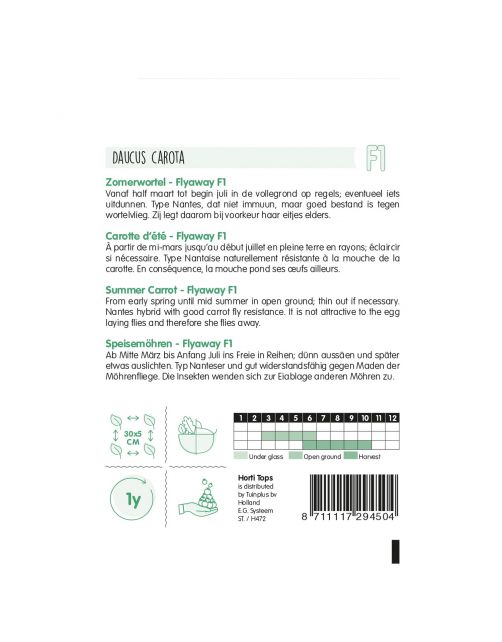 Hortitops Wortelen Flyaway F1 - Groentezaden - 700 stuks