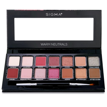 Sigma Beauty Warm Neutrals Eyeshadow Palette (14x Eyeshadow   1x Dual Ended Brush)  19.04g/0.67oz 19.04g/0.67oz
