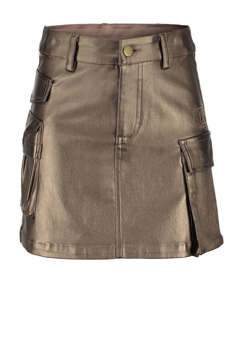 Frankie&Liberty imitatieleren cargo rok bruin