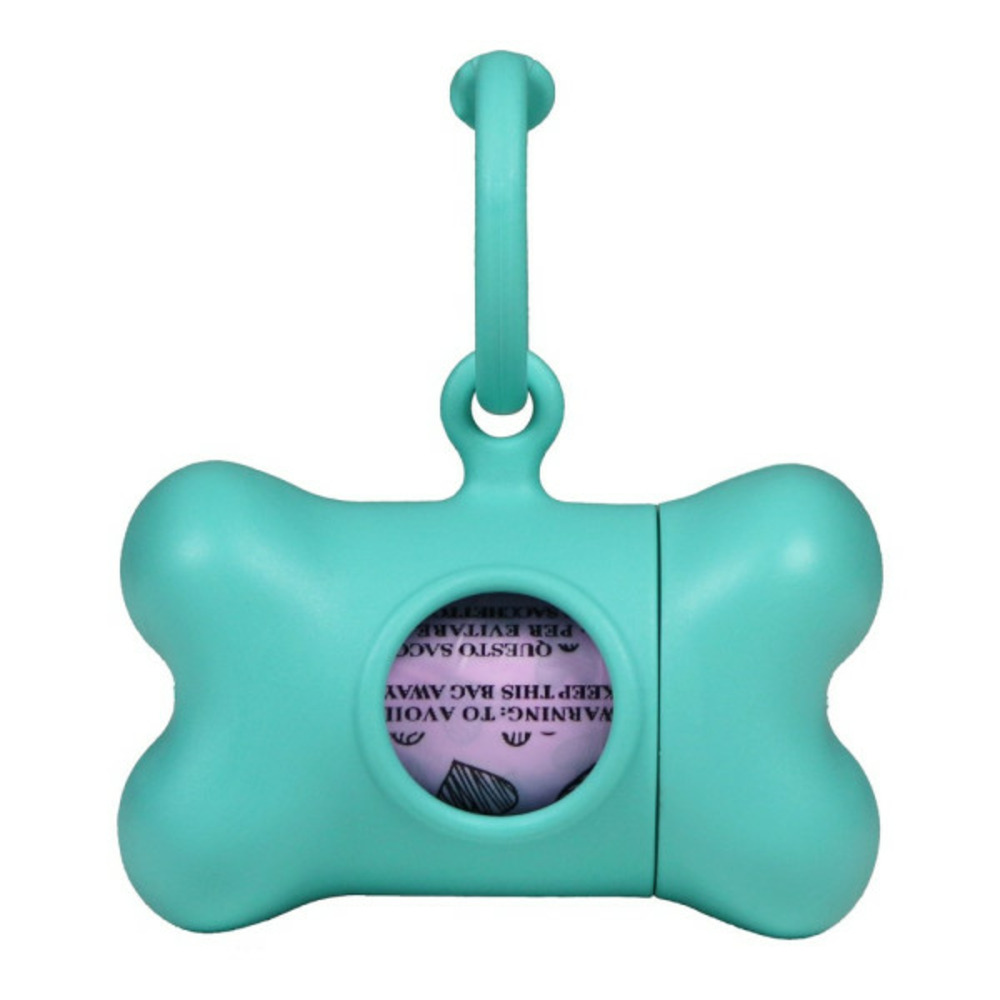 Distributeur de sacs pour animaux domestiques bon ton nano classic chien aigue marine plastique recyclé (6 x 3 x 4