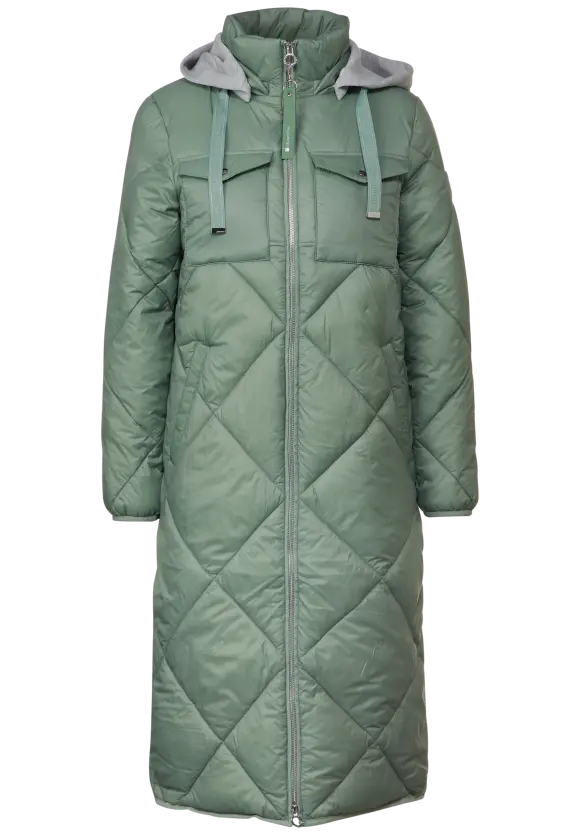 Jacke mit Diamant Steppung - dune green