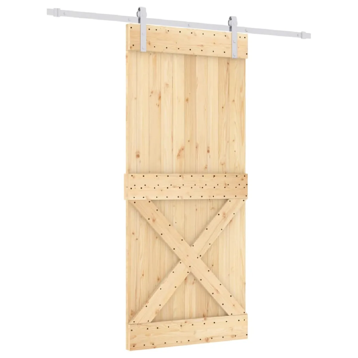 vidaXL Porte coulissante en pin massif - 90x210 cm