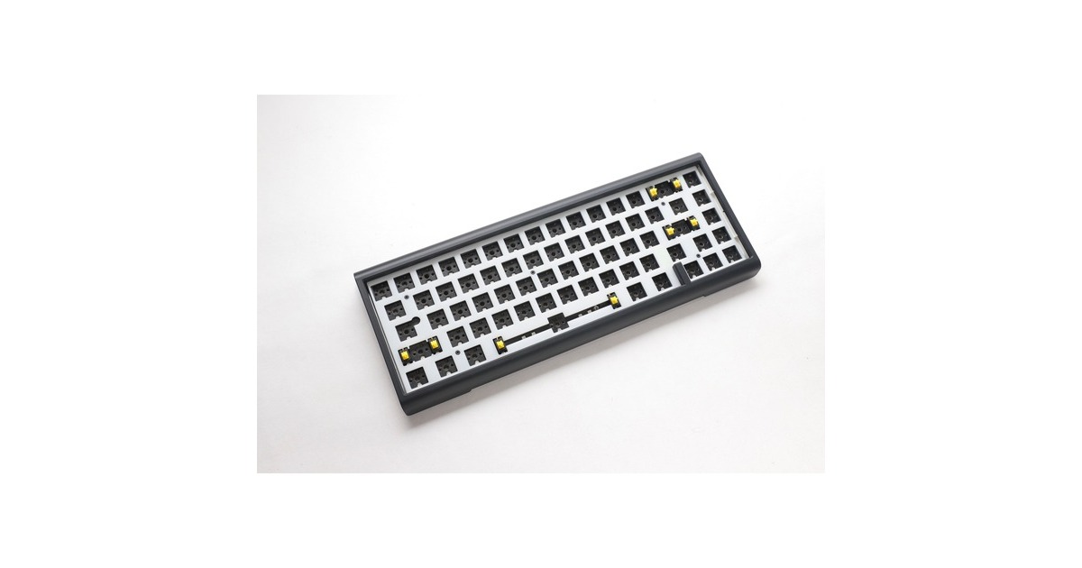 DuckyProjectD Tinker 65 met QMK/VIA, toetsenbord  (Zwart/wit, US lay-out, Barebone. RGB led, Hot-swappable, Gasket mount, 65%)