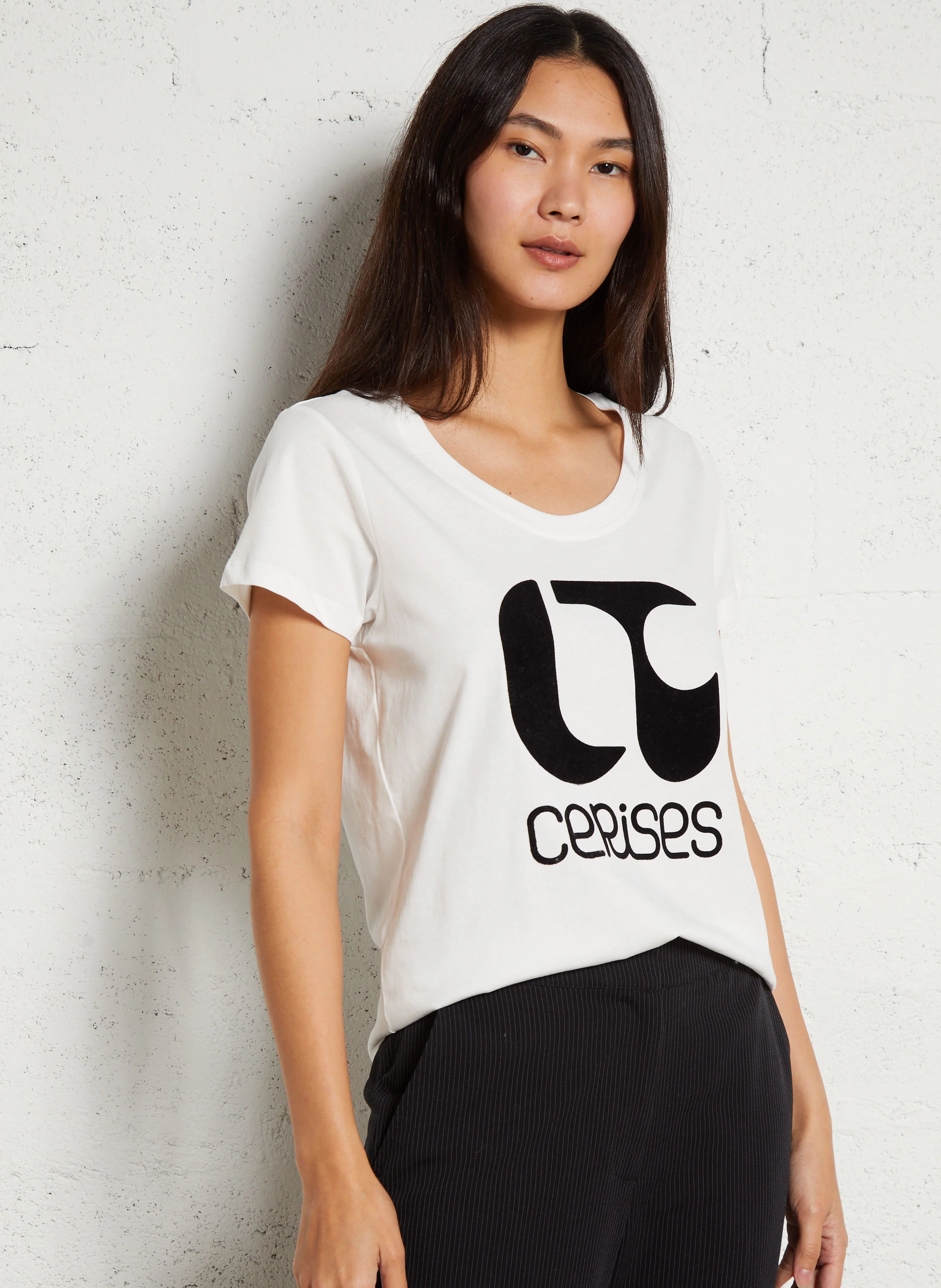 TAOLO - Tee-shirt manches courtes imprimé| Blanc