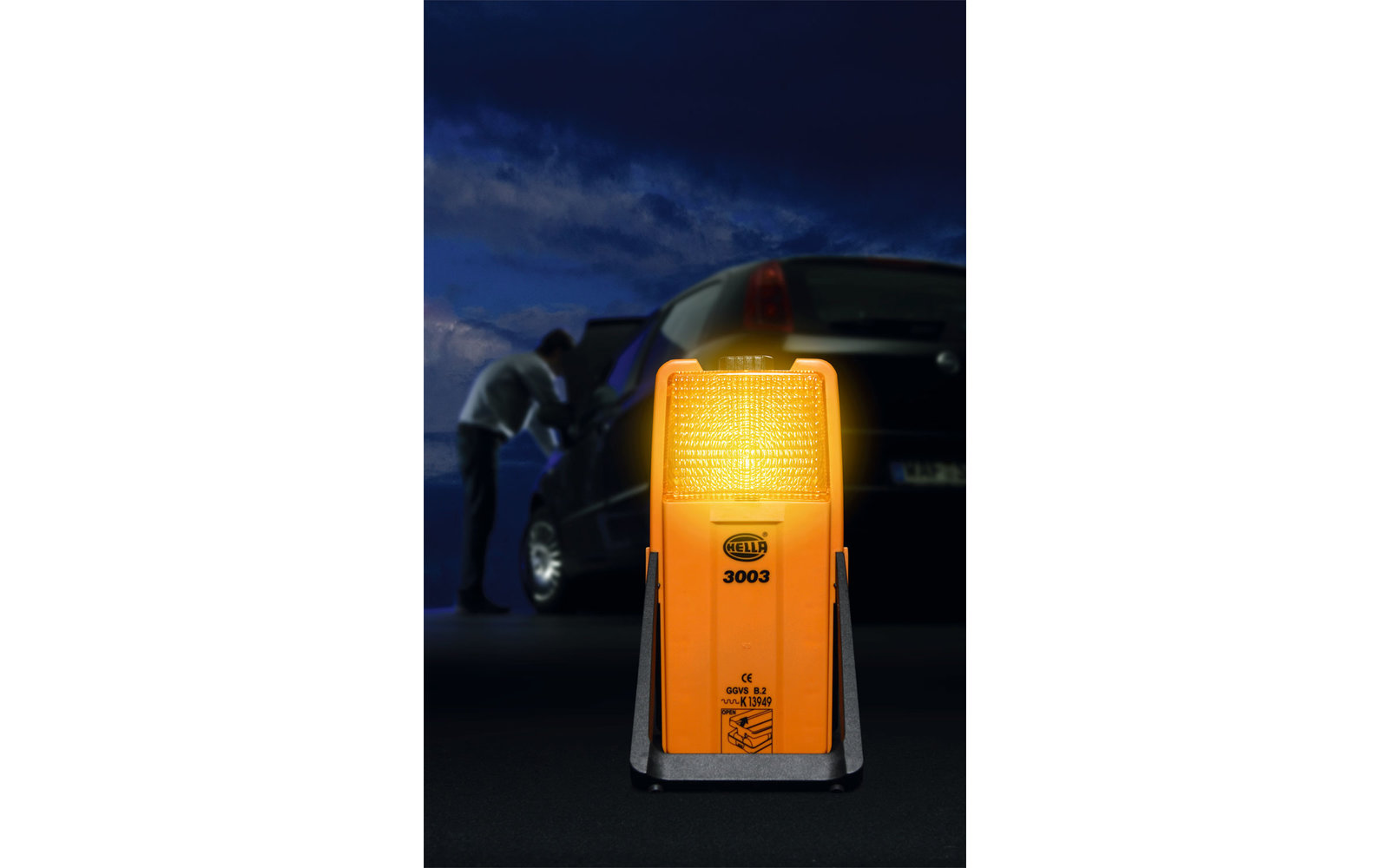 Hella Modell 3003 Warn- und Arbeitsleuchte mit Befestigungshalter