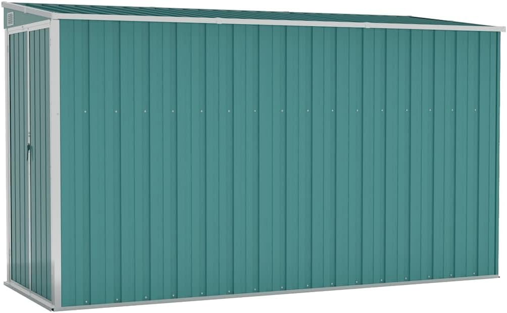 vidaXL Wand-Geräteschuppen Grün 118x288x178 cm Verzinkter Stahl