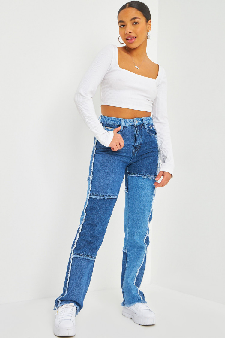 Jean Patchwork bleu Brentiny