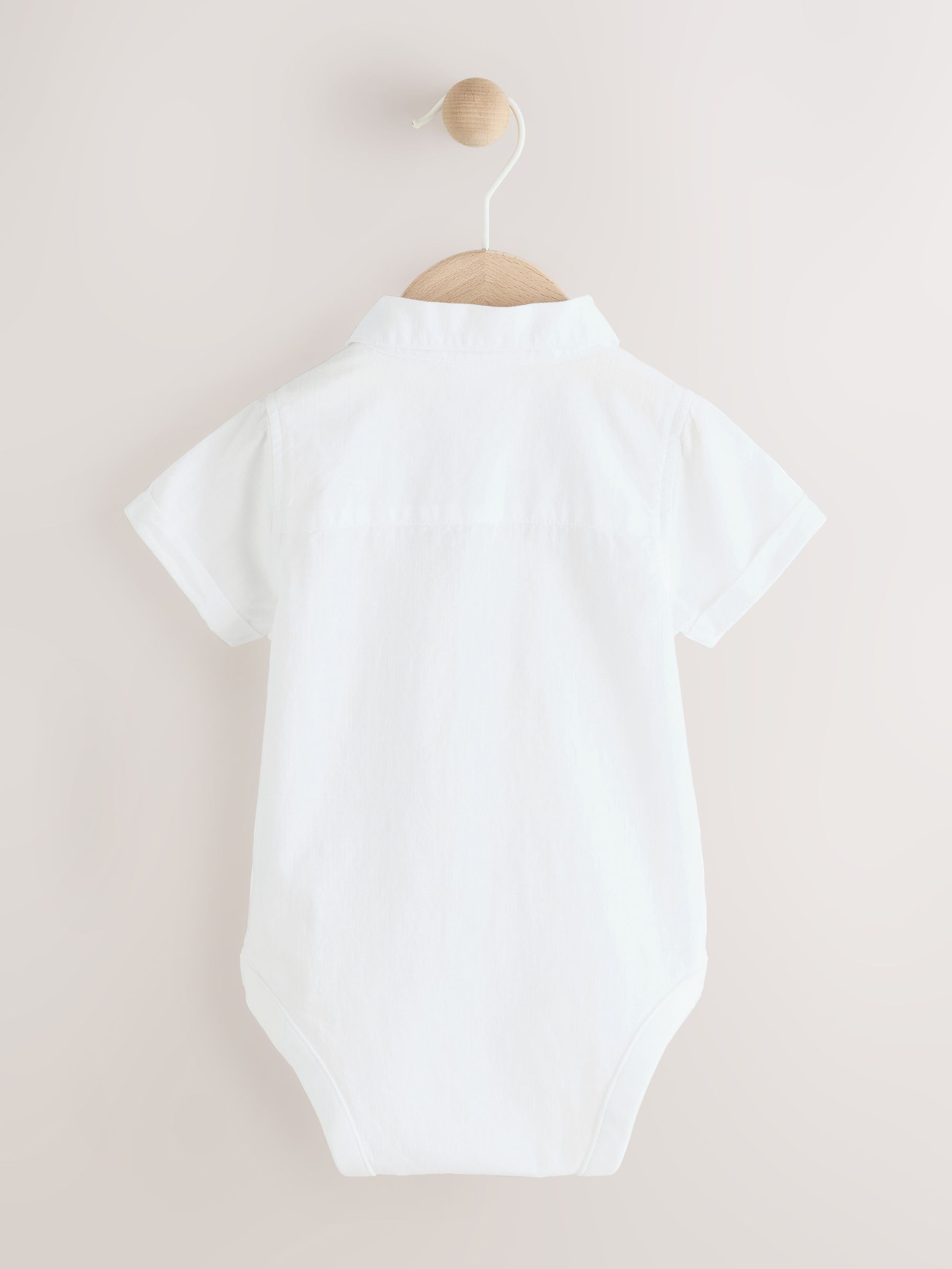 Wit - Baby-shirtromper met korte mouwen