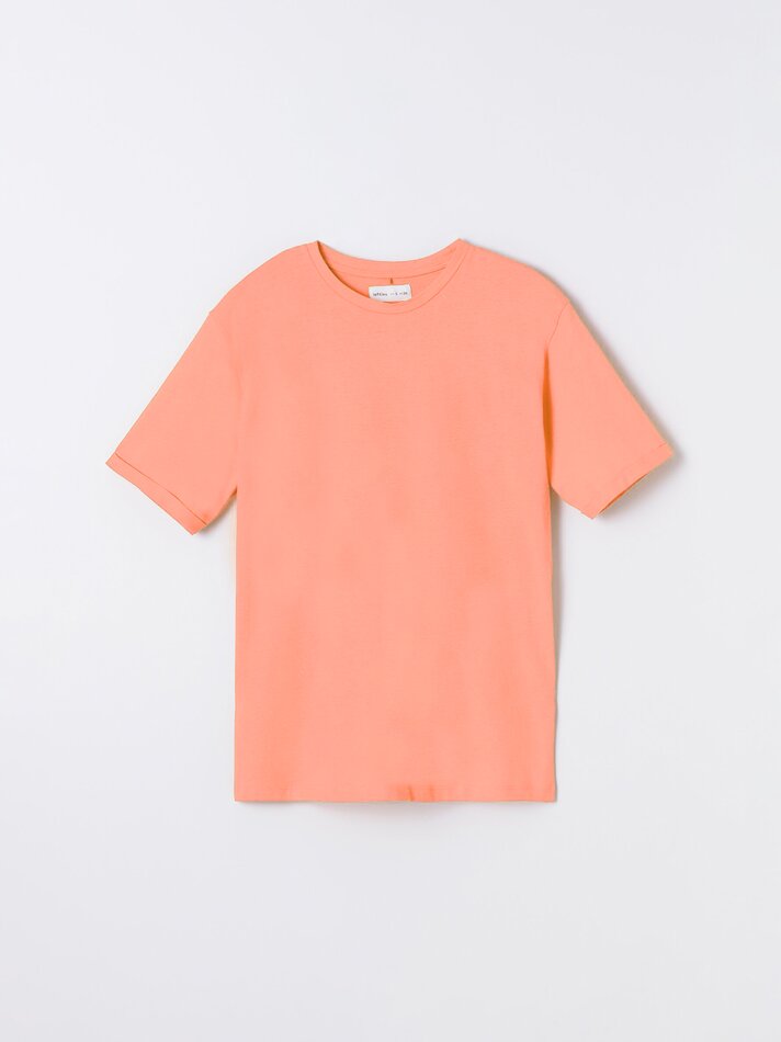 Camiseta oversized de manga curta - Salmão Claro
