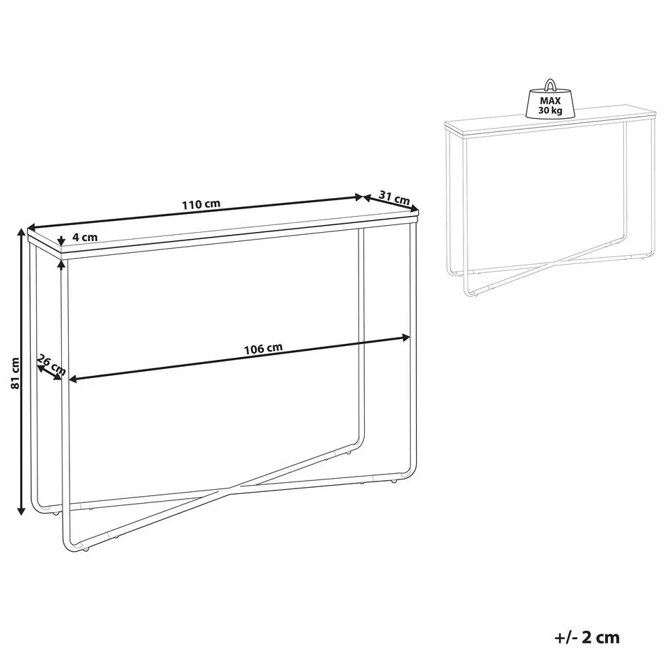HAZEN - Sidetable - Grijs/Zwart- MDF