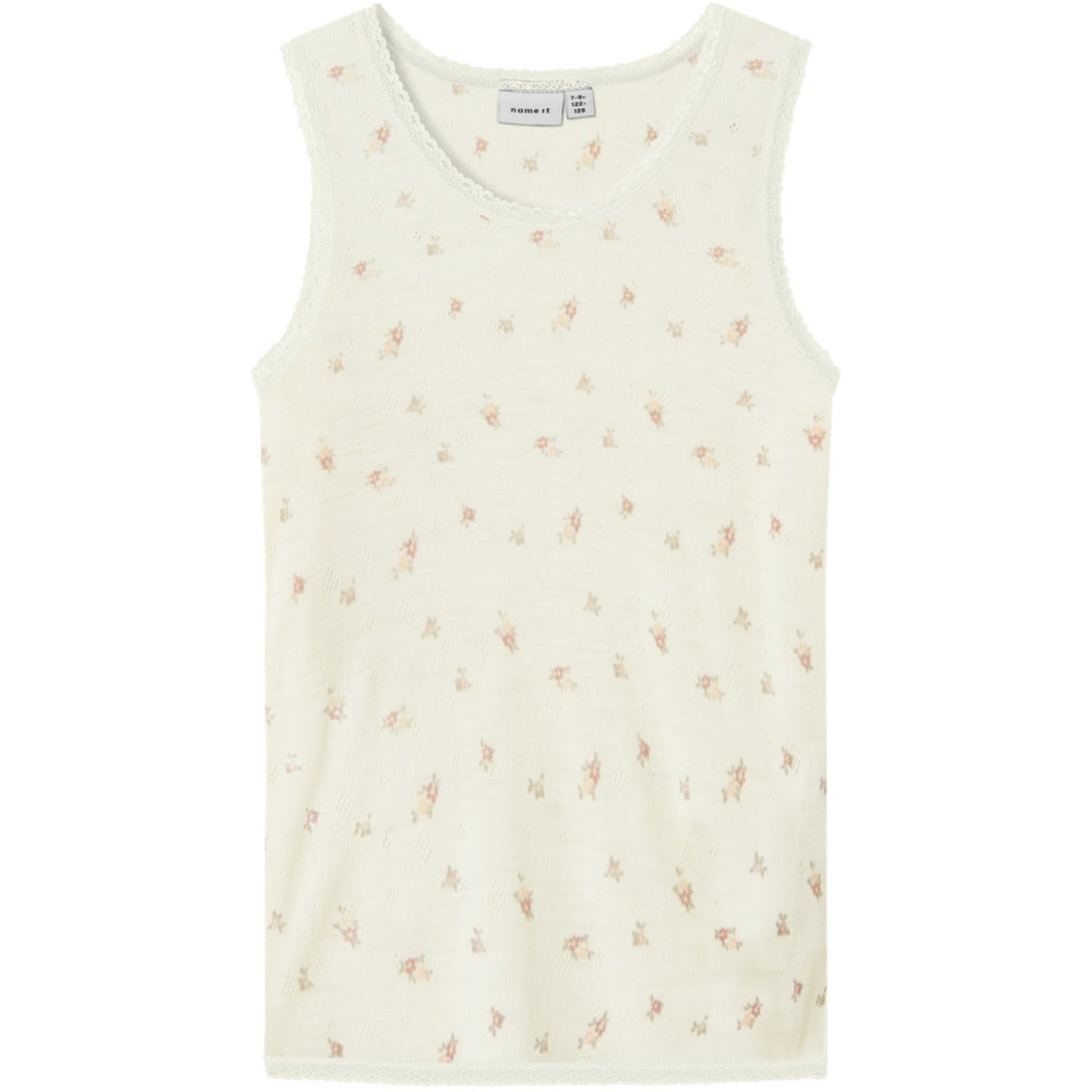 Køb Name It Snow White Small Flowers Nkfwang Uld Needle Tank Top