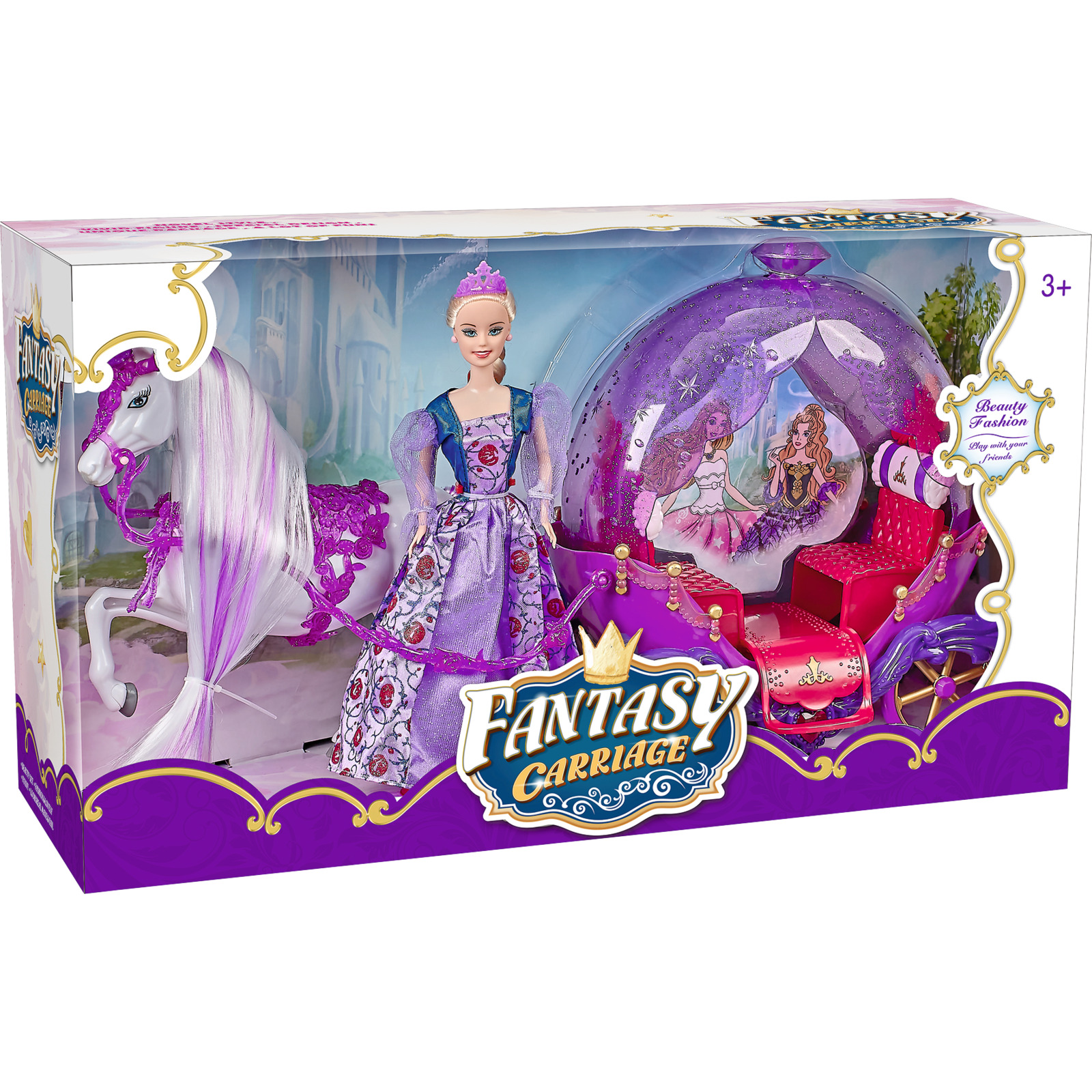 Prinzessin mit Pferd & Kutsche