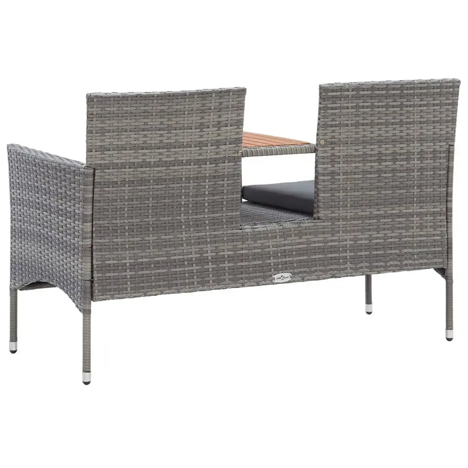 vidaXL - Tuinbankje - Grijs - Poly rattan