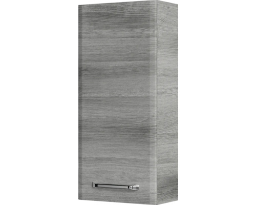 Pelipal Quickset 328 badkamermeubelset (B x H x D 175 x 200 x 39 cm), grafiet getextureerde fronten (horizontaal patroon), met witte glazen wastafel, hoge kast, onderkast en bovenkast (328.120009)