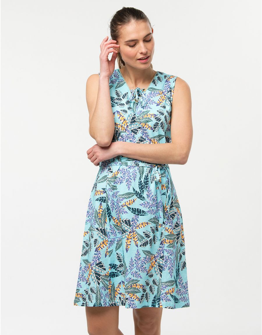 Robe coton turquoise