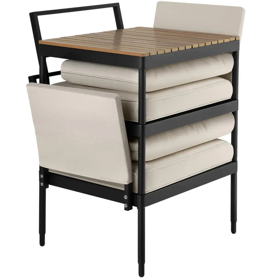 tectake Tuinloungeset Magaluf, 5in1 functie, aluminiumframe, Antraciet/grijs
