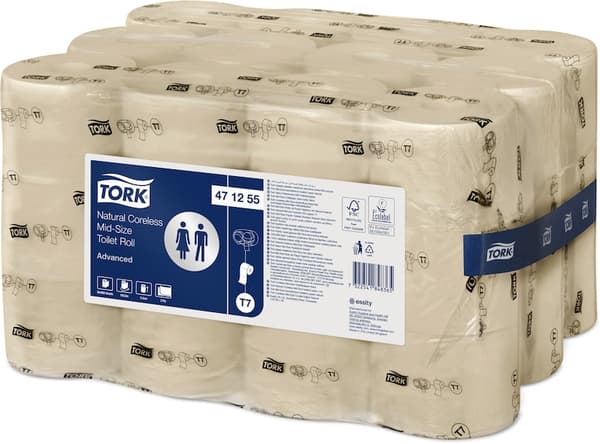 Tork - Toalettpapir i rull uten fingerbøl, T7, Advanced, 2-lags, 36 × 900 episoder - naturlig