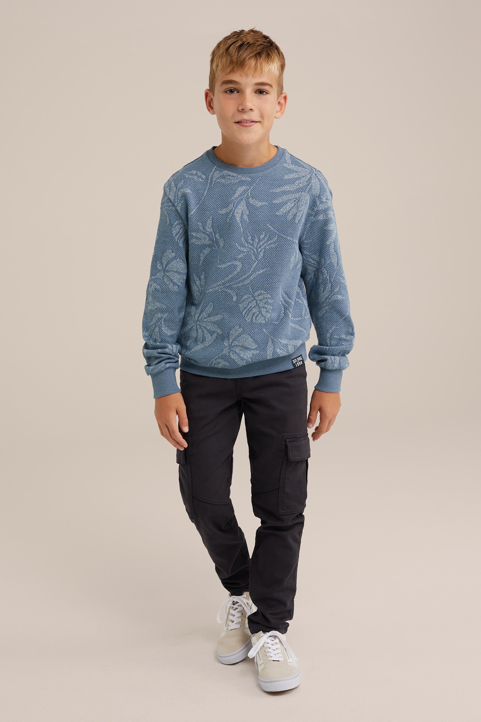 Jongens sweater met jacquard-dessin Blue Ridge Lichtblauw
