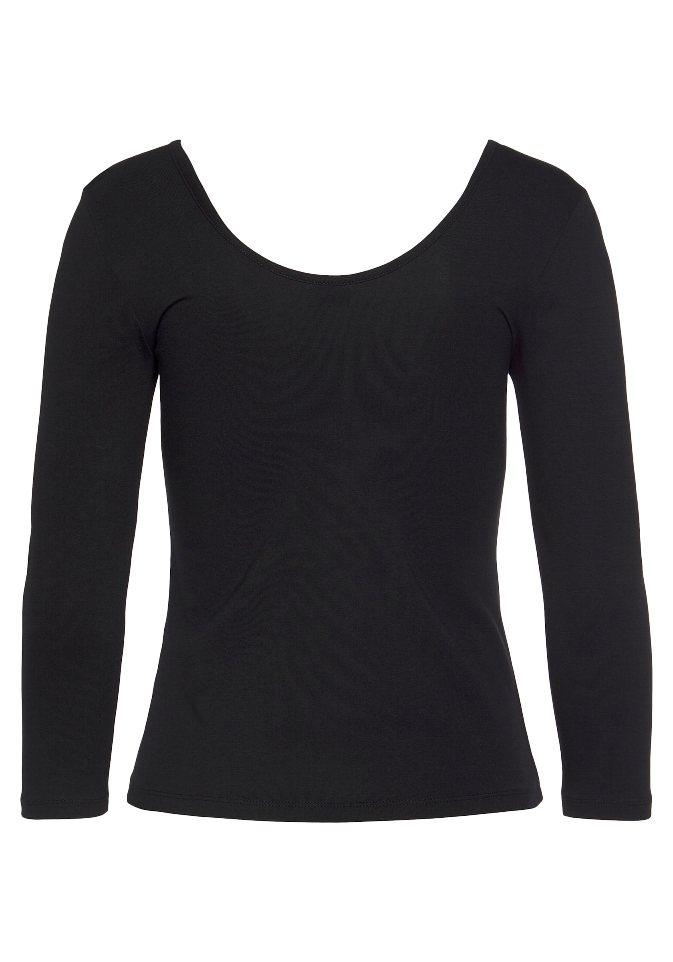 LASCANA Langarmshirt in schwarz