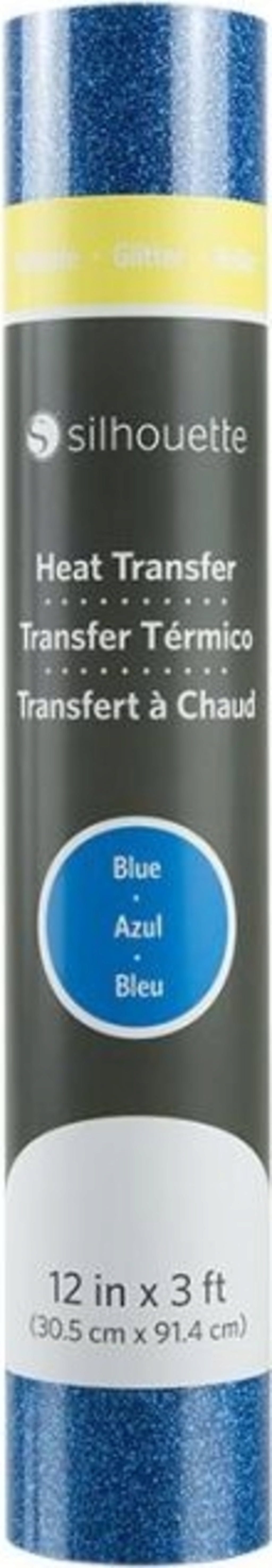 Silhouette  Glitter Heat Transfer - 30,5 cm x 0,9 m, Blue    Übertrage deine Designs auf Textilien