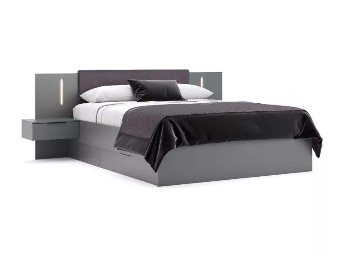 Chambre DONA graphite - SANS ARMOIRE