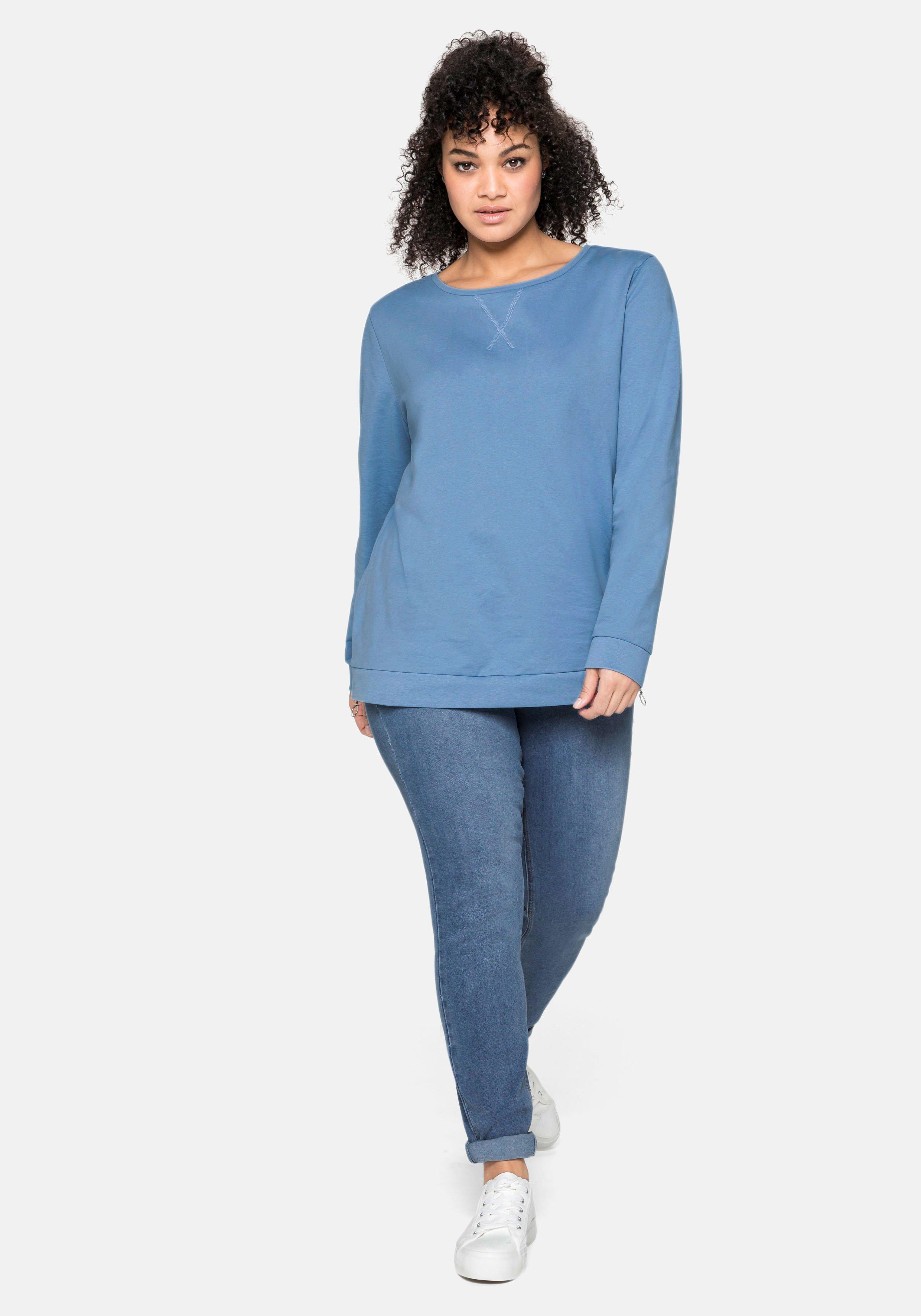 Sweatshirt mit seitlichen Reißverschlüssen