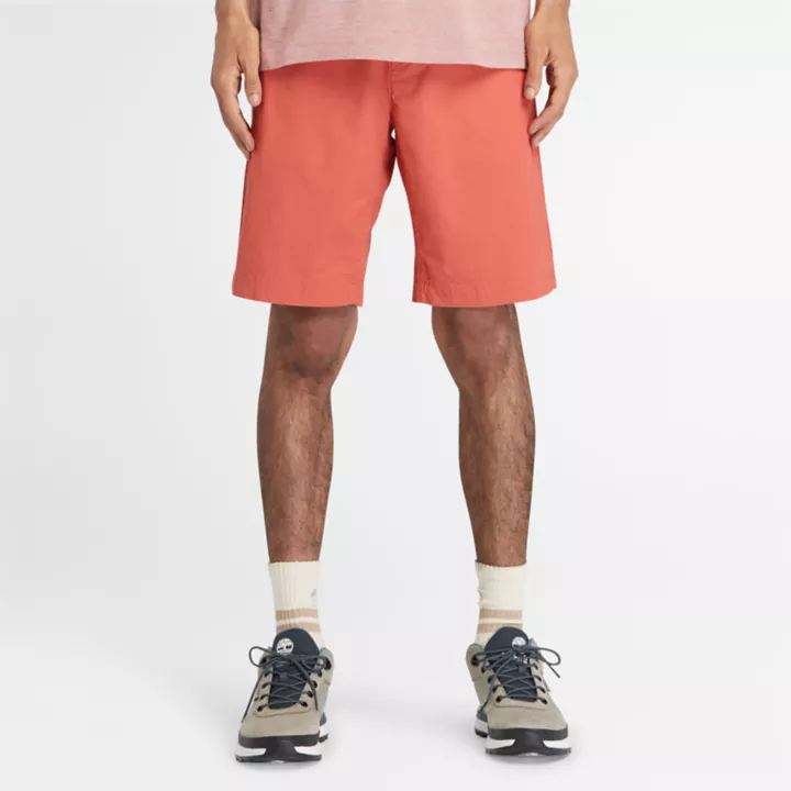 Short chino en popeline pour homme en rouge