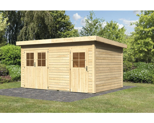Karibu Krähenau 2 tuinhuis, 456 x 303 cm, natuurlijke afwerking