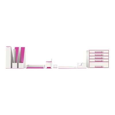 Leitz WOW Dual Colour - Corbeille à courrier blanc/rose