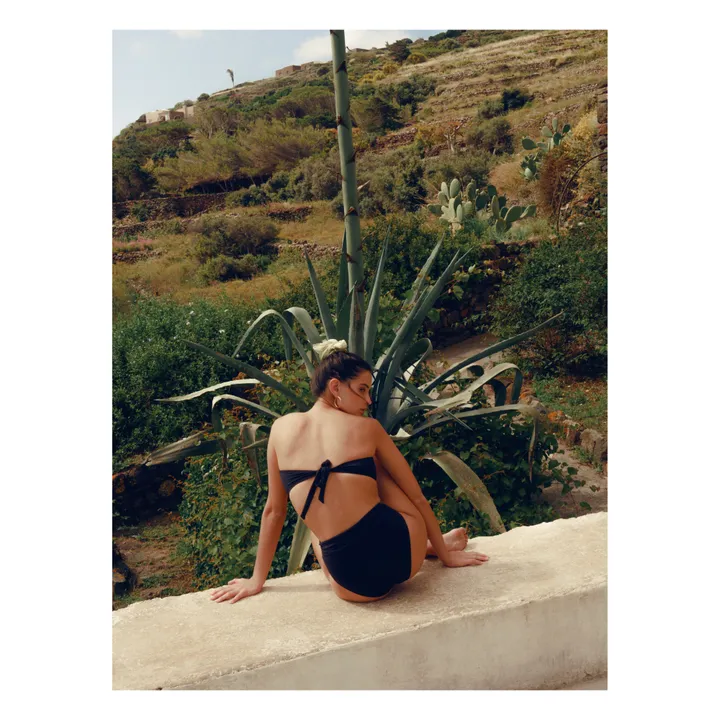 Icone Bas de Maillot Taille Haute Ambre | Noir