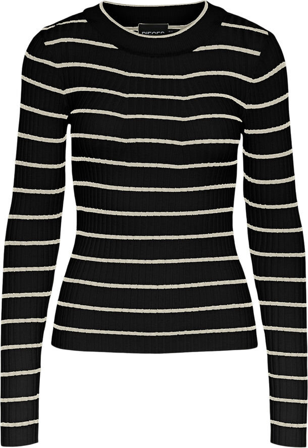 Pieces PCCRISTA LS O-NECK KNIT NOOS BC Black/birch narrow