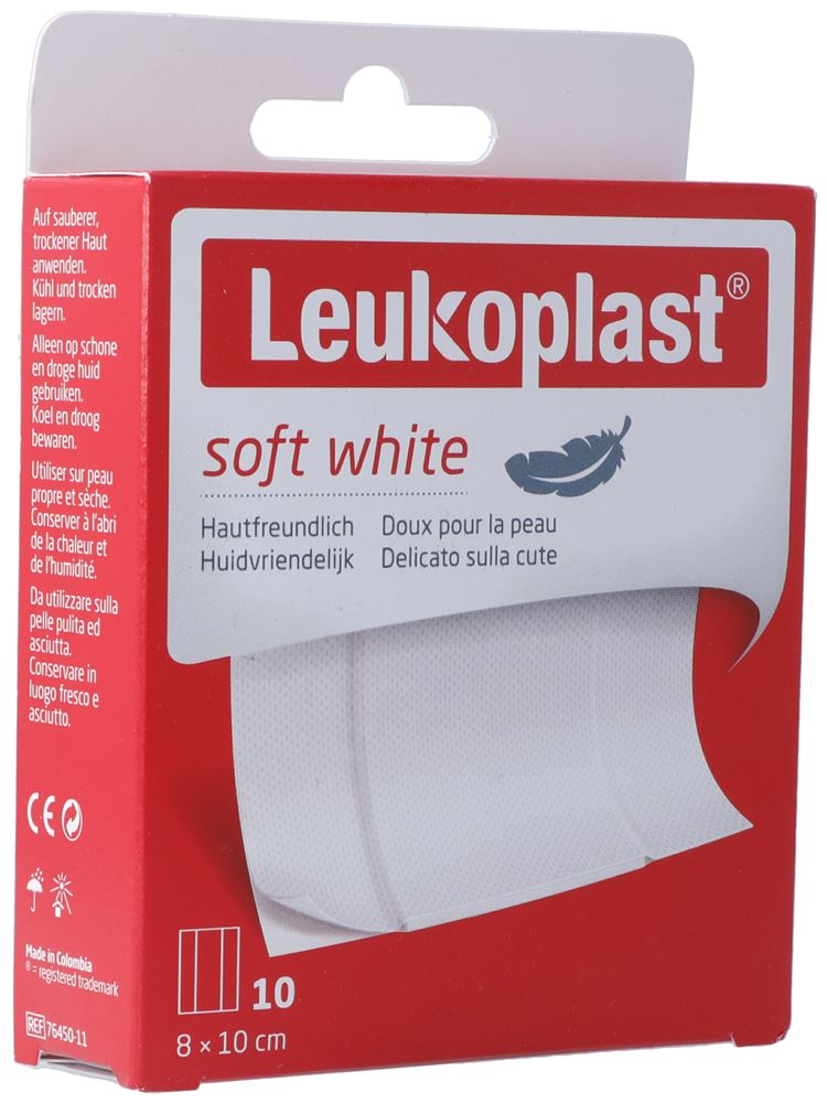 Leukoplast soft white<br>10 Stück, 8x10cm