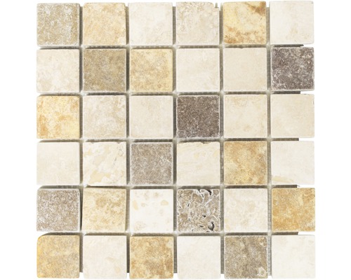 Natuursteenmozaïek XNT 46685 bruin/beige 30,5x30,5 cm