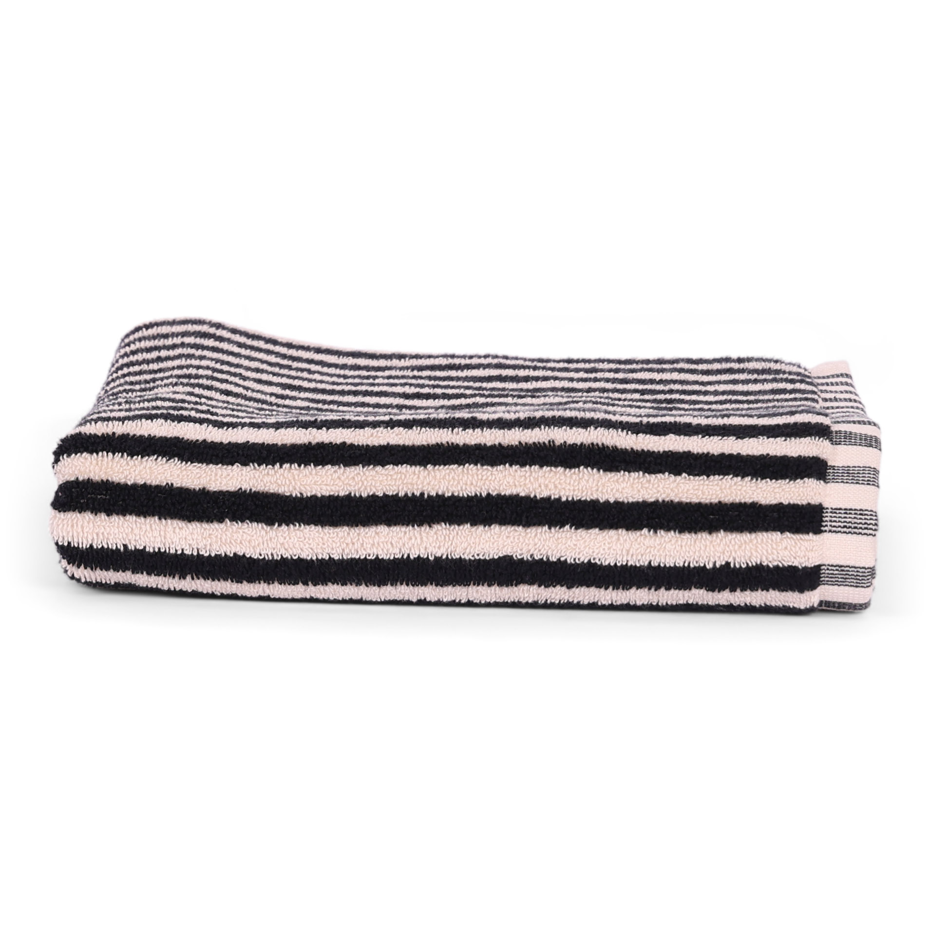 Handdoek Kate black off white 50x100 cm