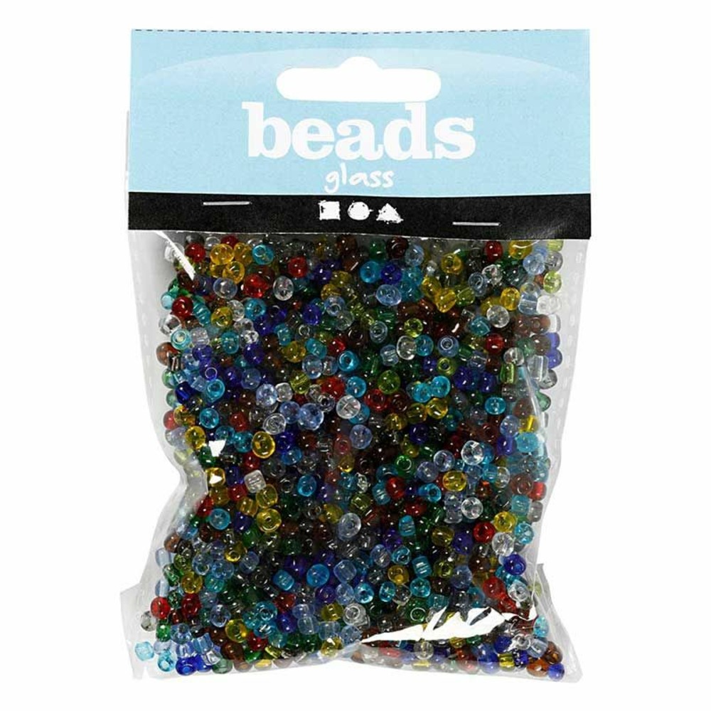 Perles rocaille multicolores transparent ø 4 mm - 130 g
