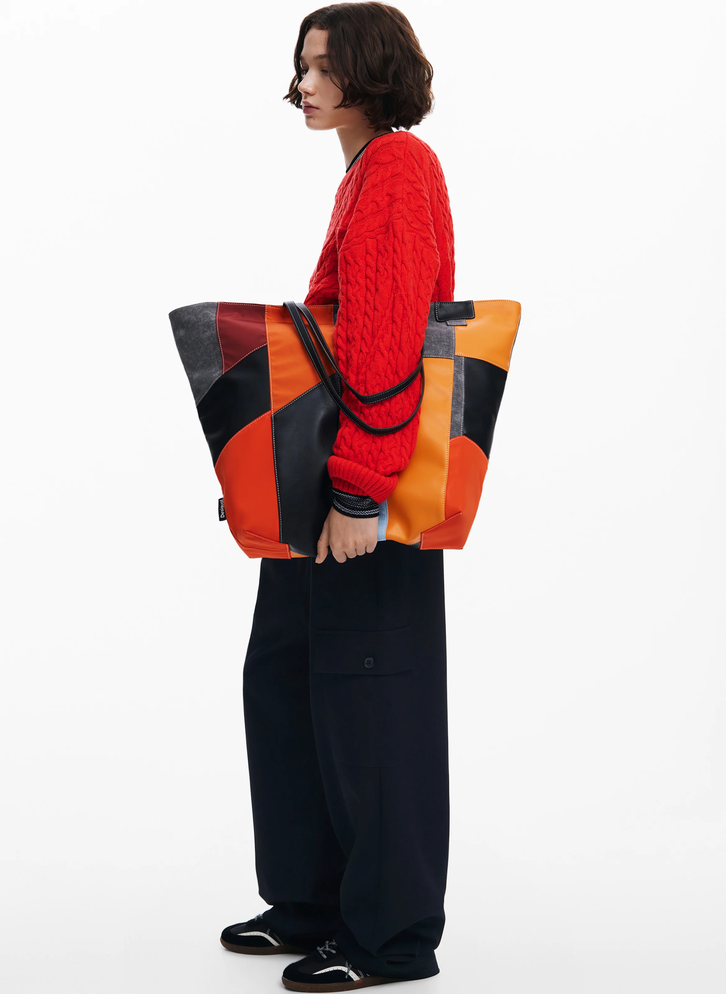 Sac cabas en patchwork | Orange