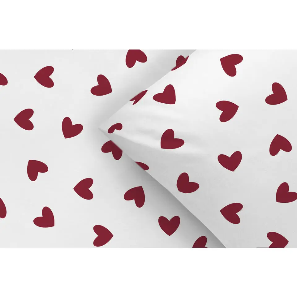 Dekbedovertrek Wies - wit/rood - 200x200/220 cm