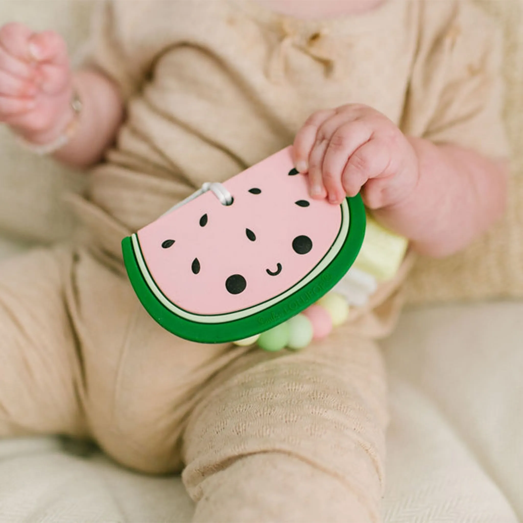 Loulou Lollipop Jouet de Dentition en Silicone - Melon d'eau