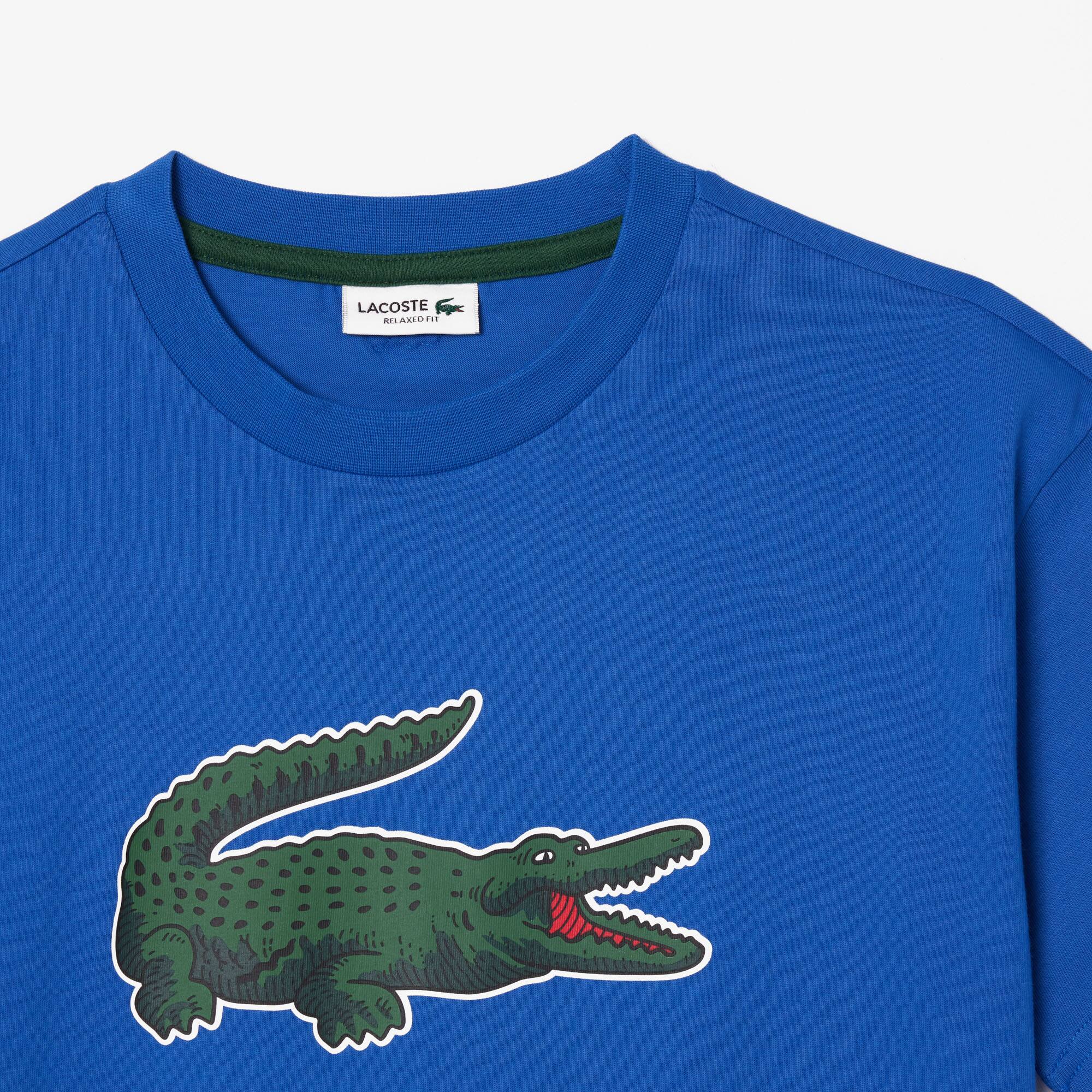 Grafisches T-Shirt aus Baumwolle mit Aufdruck T-Shirts & Hemden - Blau - Lacoste - Kinder