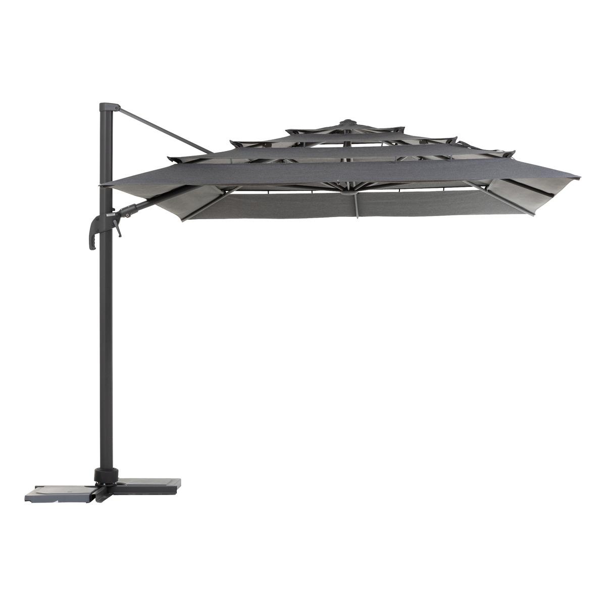 PARASOL DECENTRE MELHIA 4X3M MULTI TOILE ANTHRACITE
