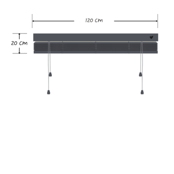 vtwonen houten jaloezie 50 mm basalt (kleurnr. 955) 120x180 cm (bxh)