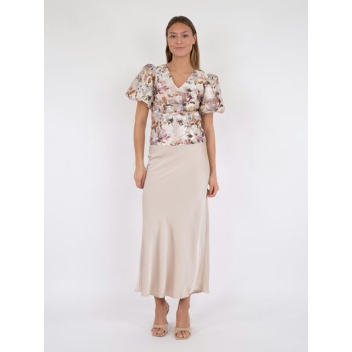 Neo Noir Camia Brocade Print Bluse, Creme, 36